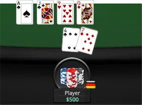 GG扑克牌桌功能：亮两张底牌操作示例