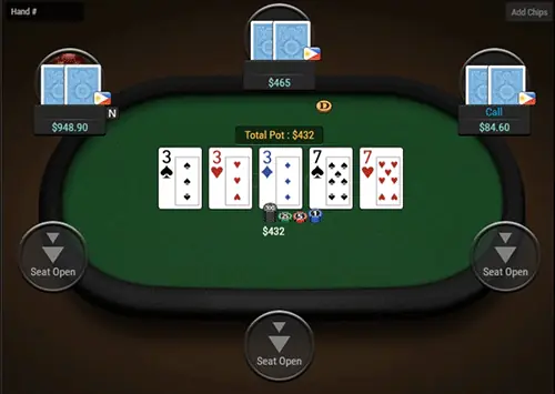 GG扑克牌桌功能：摊牌过程动态演示